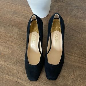 Cole Haan Nike Air Suede Square Toe Pumps 7.5 Black